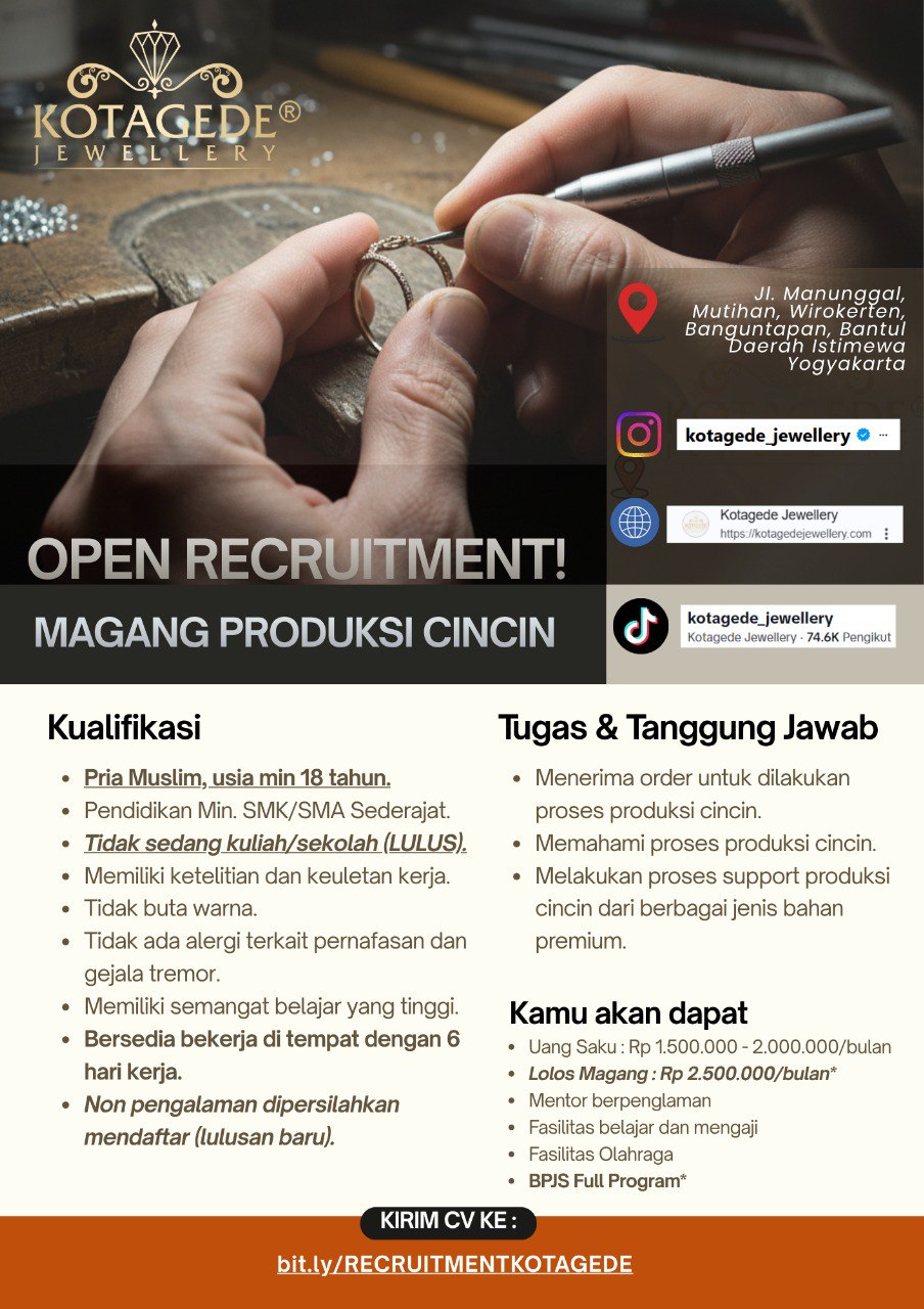 Lowongan Kerja KOTAGEDE JEWELLERY