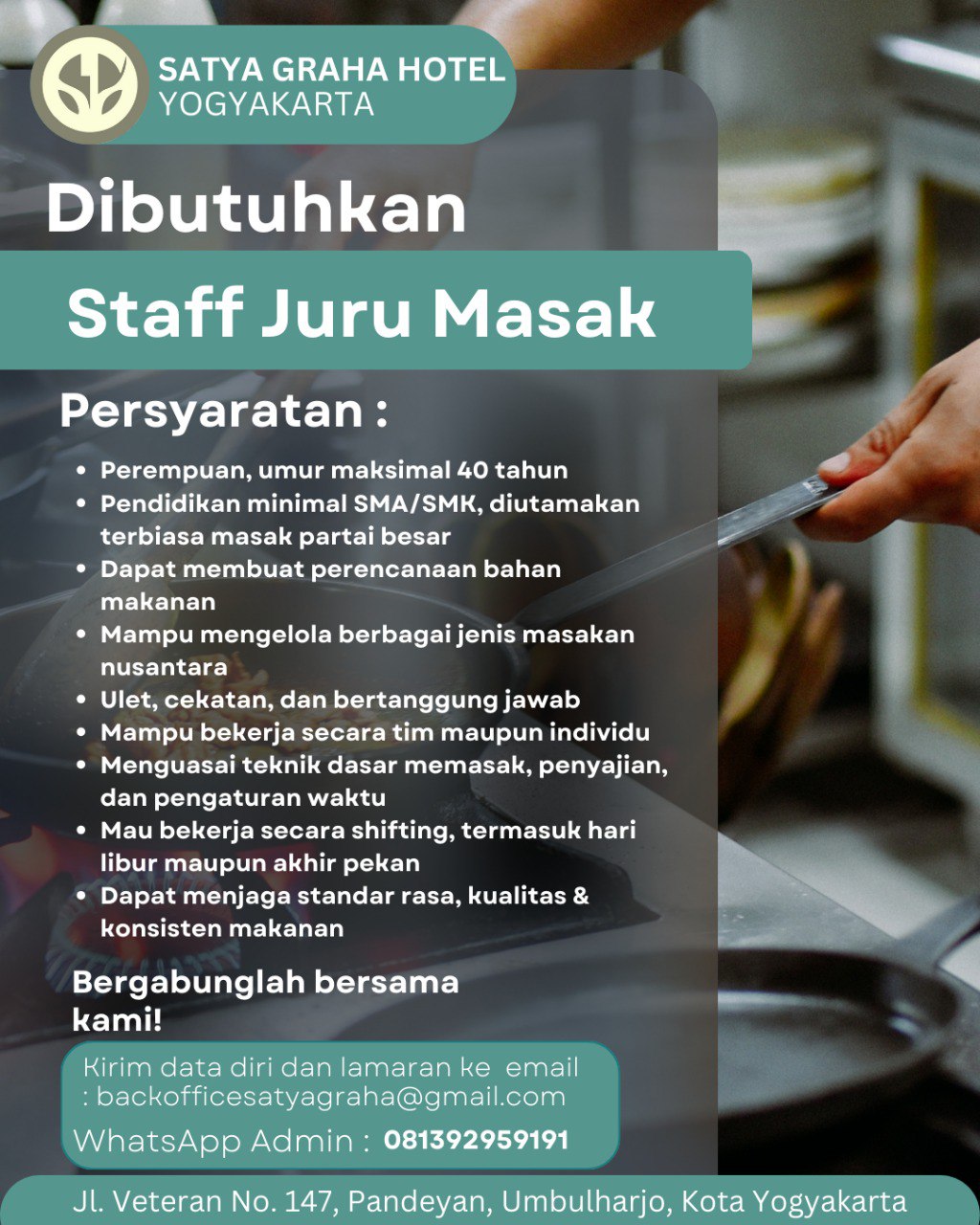 Lowongan Kerja SATYA GRAHA HOTEL Yogyakarta
